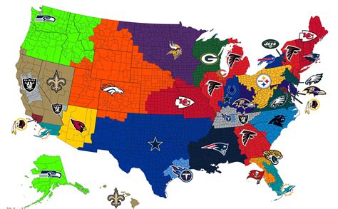 MAP NFL Teams on a map